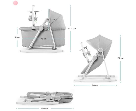 Кресло-качалка Kinderkraft 5 в 1 Nola Stone Grey (5902533917723), изображение 12 Кресло-качалка Kinderkraft 5 в 1 Nola Stone Grey (5902533917723), изображение 12