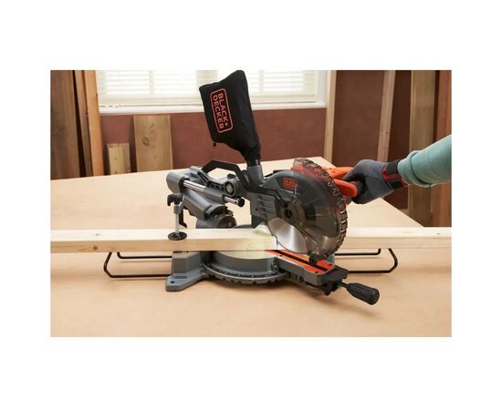 Торцовочная пила Black&Decker 1500 Вт, диск 216х30 мм, 4700 об/мин, XPS, вес 15 кг (BES701), изображение 6