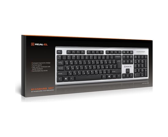 Клавиатура REAL-EL 507 Standard USB Silver, изображение 11 Клавиатура REAL-EL 507 Standard USB Silver, изображение 11