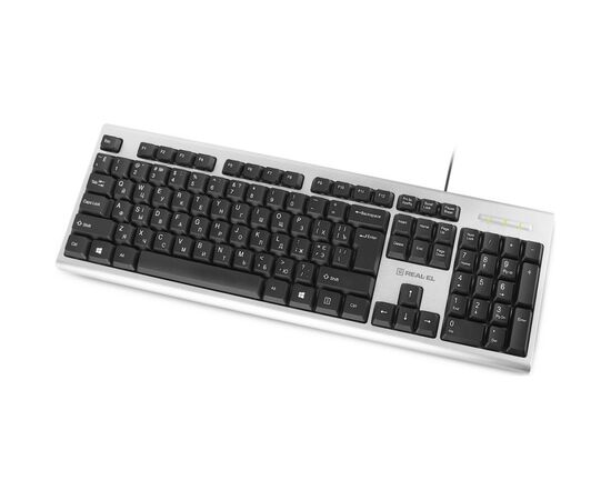 Клавиатура REAL-EL 507 Standard USB Silver, изображение 3 Клавиатура REAL-EL 507 Standard USB Silver, изображение 3