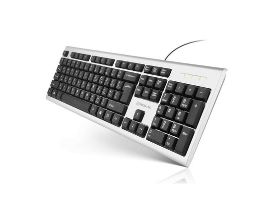 Клавиатура REAL-EL 507 Standard USB Silver, изображение 8 Клавиатура REAL-EL 507 Standard USB Silver, изображение 8