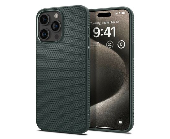 Чехол для мобильного телефона Spigen Apple iPhone 15 Pro Max Liquid Air Abyss Green (ACS06564), изображение 2 Чехол для мобильного телефона Spigen Apple iPhone 15 Pro Max Liquid Air Abyss Green (ACS06564), изображение 2
