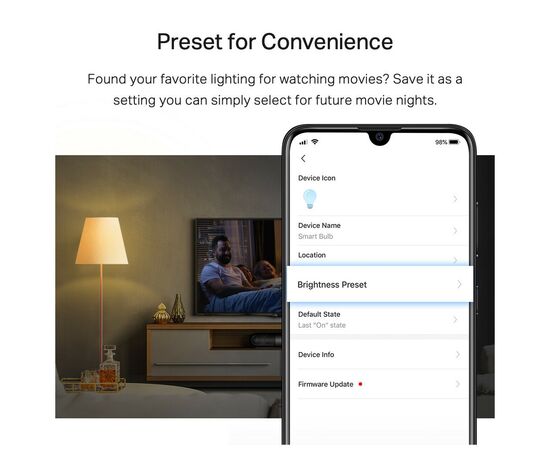 Розумна лампочка TP-Link TAPO-L510E-2-PACK, зображення 10 Розумна лампочка TP-Link TAPO-L510E-2-PACK, зображення 10