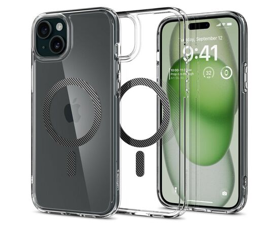 Чехол для мобильного телефона Spigen Apple iPhone 15 Plus Ultra Hybrid MagFit Graphite (ACS06662), изображение 2 Чехол для мобильного телефона Spigen Apple iPhone 15 Plus Ultra Hybrid MagFit Graphite (ACS06662), изображение 2