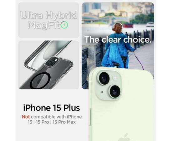 Чехол для мобильного телефона Spigen Apple iPhone 15 Plus Ultra Hybrid MagFit Graphite (ACS06662), изображение 4 Чехол для мобильного телефона Spigen Apple iPhone 15 Plus Ultra Hybrid MagFit Graphite (ACS06662), изображение 4