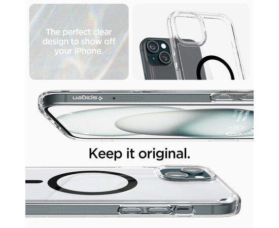 Чехол для мобильного телефона Spigen Apple iPhone 15 Plus Ultra Hybrid MagFit Graphite (ACS06662), изображение 5 Чехол для мобильного телефона Spigen Apple iPhone 15 Plus Ultra Hybrid MagFit Graphite (ACS06662), изображение 5