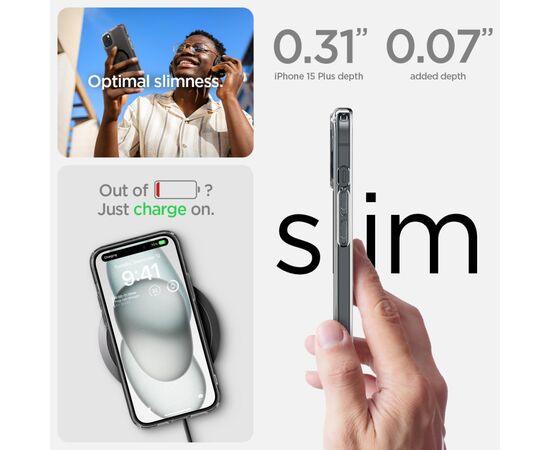 Чехол для мобильного телефона Spigen Apple iPhone 15 Plus Ultra Hybrid MagFit Graphite (ACS06662), изображение 9 Чехол для мобильного телефона Spigen Apple iPhone 15 Plus Ultra Hybrid MagFit Graphite (ACS06662), изображение 9