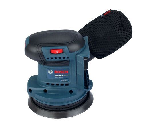 Шлифовальная машина Bosch GEX 185-LI, 18В, 125 мм, 6000-10000 об/мин (без АКБ и ЗУ) (0.601.3A5.020), изображение 7 Шлифовальная машина Bosch GEX 185-LI, 18В, 125 мм, 6000-10000 об/мин (без АКБ и ЗУ) (0.601.3A5.020), изображение 7