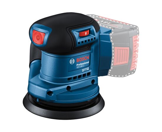 Шлифовальная машина Bosch GEX 185-LI, 18В, 125 мм, 6000-10000 об/мин (без АКБ и ЗУ) (0.601.3A5.020)