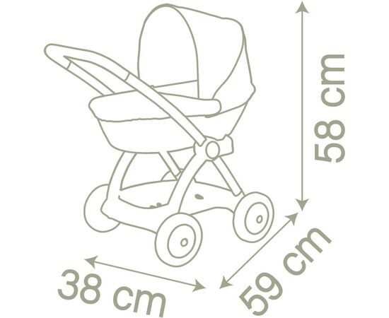 Коляска для кукол Smoby Baby Nurse Модерн Люлька с корзиной Розо (254118), изображение 3