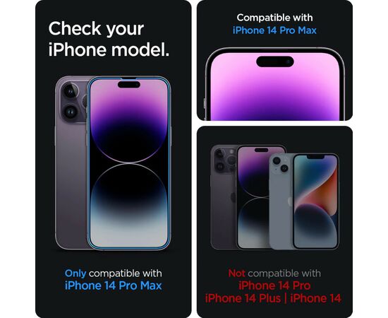 Стекло защитное Spigen Apple Iphone 14 Pro Max Glas tR EZ Fit (2 Pack), Clear (AGL05202), изображение 8 Стекло защитное Spigen Apple Iphone 14 Pro Max Glas tR EZ Fit (2 Pack), Clear (AGL05202), изображение 8