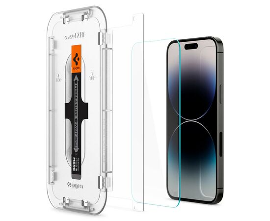 Стекло защитное Spigen Apple Iphone 14 Pro Max Glas tR EZ Fit (2 Pack), Clear (AGL05202), изображение 9 Стекло защитное Spigen Apple Iphone 14 Pro Max Glas tR EZ Fit (2 Pack), Clear (AGL05202), изображение 9