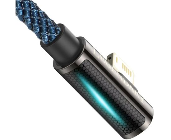 Дата кабель USB 2.0 AM to Lightning 1.0m CACS 2.4A 90 Legend Series Elbow Blue Baseus (CACS000003), зображення 4 Дата кабель USB 2.0 AM to Lightning 1.0m CACS 2.4A 90 Legend Series Elbow Blue Baseus (CACS000003), зображення 4