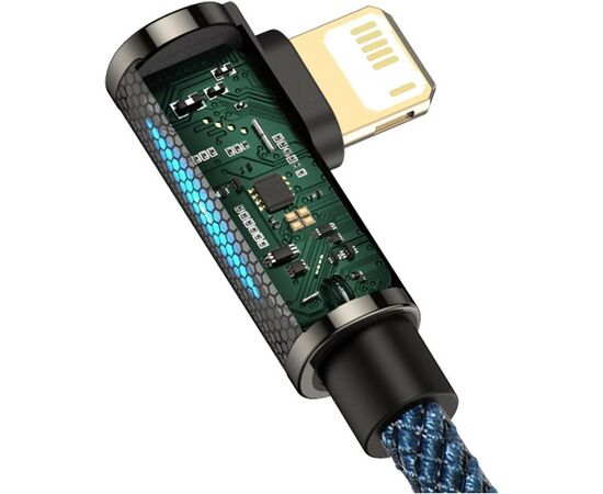 Дата кабель USB 2.0 AM to Lightning 1.0m CACS 2.4A 90 Legend Series Elbow Blue Baseus (CACS000003), зображення 7 Дата кабель USB 2.0 AM to Lightning 1.0m CACS 2.4A 90 Legend Series Elbow Blue Baseus (CACS000003), зображення 7