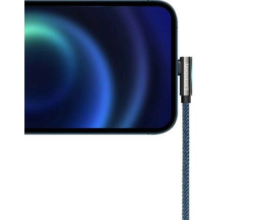 Дата кабель USB 2.0 AM to Lightning 1.0m CACS 2.4A 90 Legend Series Elbow Blue Baseus (CACS000003), зображення 8 Дата кабель USB 2.0 AM to Lightning 1.0m CACS 2.4A 90 Legend Series Elbow Blue Baseus (CACS000003), зображення 8