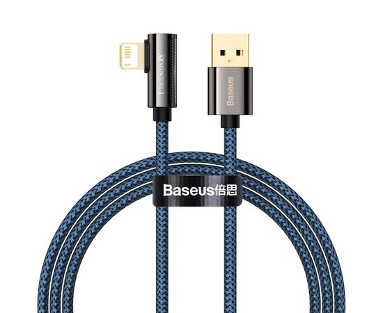 Дата кабель USB 2.0 AM to Lightning 1.0m CACS 2.4A 90 Legend Series Elbow Blue Baseus (CACS000003)