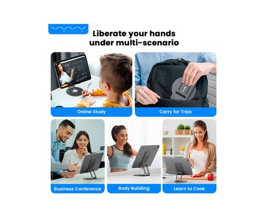 Подставка для планшета Vyvylabs Cyclone 360 Degree Rotation Desktop Holder (VFIRS-01), изображение 10 Подставка для планшета Vyvylabs Cyclone 360 Degree Rotation Desktop Holder (VFIRS-01), изображение 10