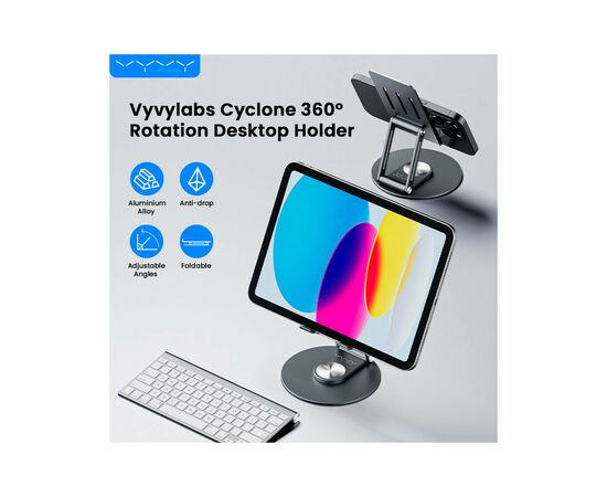 Подставка для планшета Vyvylabs Cyclone 360 Degree Rotation Desktop Holder (VFIRS-01), изображение 5 Подставка для планшета Vyvylabs Cyclone 360 Degree Rotation Desktop Holder (VFIRS-01), изображение 5