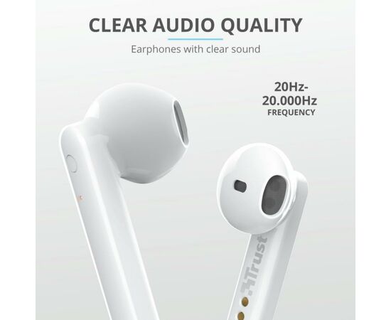 Наушники Trust Primo Touch True Wireless Mic White (23783), изображение 10 Наушники Trust Primo Touch True Wireless Mic White (23783), изображение 10
