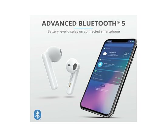 Наушники Trust Primo Touch True Wireless Mic White (23783), изображение 9 Наушники Trust Primo Touch True Wireless Mic White (23783), изображение 9