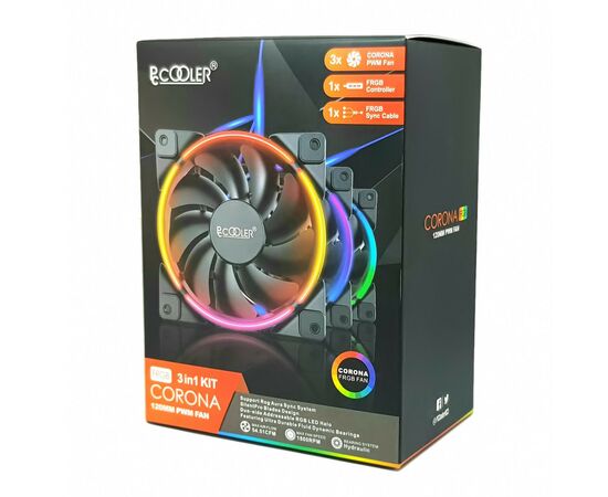 Кулер для корпуса PcСooler CORONA FRGB (3 in 1), изображение 11 Кулер для корпуса PcСooler CORONA FRGB (3 in 1), изображение 11