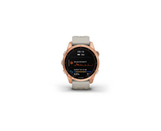 Смарт-годинник Garmin fenix 7S Sol,Rose Gold w/Light Sand Band, GPS (010-02539-11), зображення 2