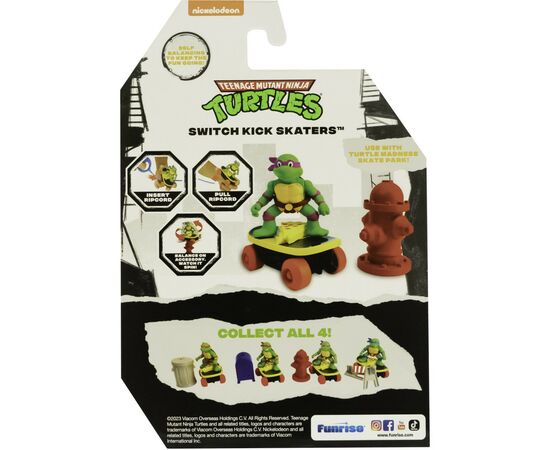 Игровой набор Funrise TMNT Черепашки-ниндзя классические Скейтбордист с лаунчером Донателло (71042), изображение 4 Игровой набор Funrise TMNT Черепашки-ниндзя классические Скейтбордист с лаунчером Донателло (71042), изображение 4
