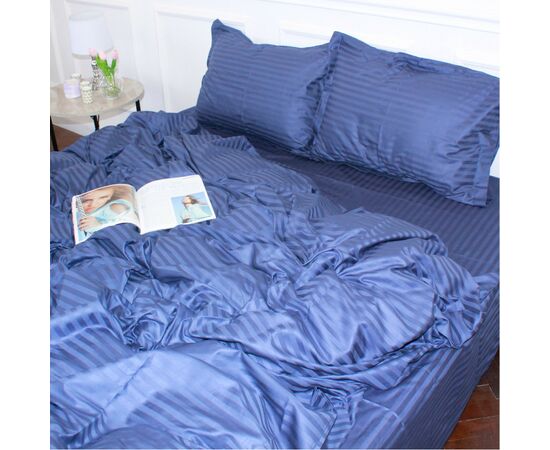 Постельное белье MirSon Satin Stripe 30-0020SmokyBlue 160х220 Семейный (2200005255384)