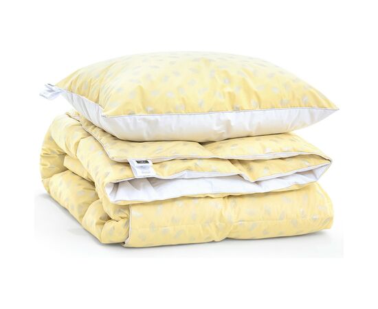 Одеяло MirSon Набор пуховый №2104 Bio-Beige Зима 90% пух одеяло 155х215 + подушка 50х70 упругая (2200003022995), изображение 4