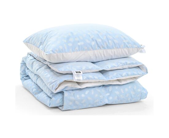 Одеяло MirSon Набор пуховый №2110 Bio-Blue Зима 90% пух одеяло 200х220 + подушка 50х70 упругая (2200003023251), изображение 4