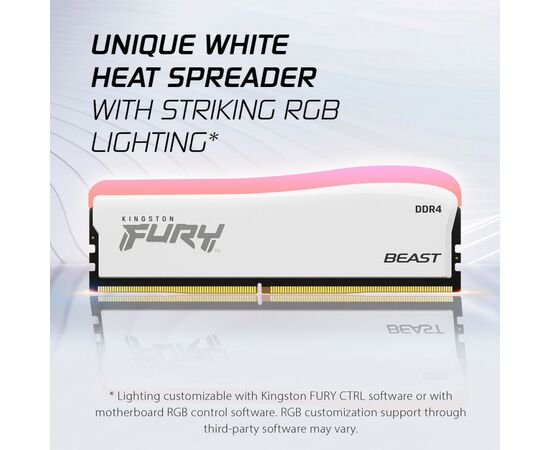 Модуль памяти для компьютера DDR4 16GB 3600 MHz Beast White RGB SE Kingston Fury (ex.HyperX) (KF436C18BWA/16), изображение 11 Модуль памяти для компьютера DDR4 16GB 3600 MHz Beast White RGB SE Kingston Fury (ex.HyperX) (KF436C18BWA/16), изображение 11