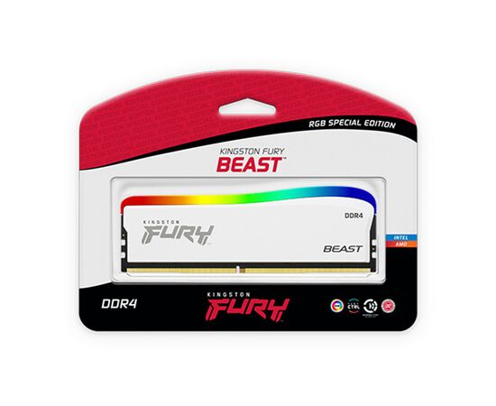 Модуль памяти для компьютера DDR4 16GB 3600 MHz Beast White RGB SE Kingston Fury (ex.HyperX) (KF436C18BWA/16), изображение 6 Модуль памяти для компьютера DDR4 16GB 3600 MHz Beast White RGB SE Kingston Fury (ex.HyperX) (KF436C18BWA/16), изображение 6