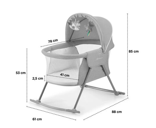 Кроватка Kinderkraft качели Lovi Grey 3 в 1 (5902533913503), изображение 10 Кроватка Kinderkraft качели Lovi Grey 3 в 1 (5902533913503), изображение 10
