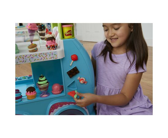 Набор для творчества Hasbro Play-Doh Мега набор: машинка с мороженым (F1039), изображение 3 Набор для творчества Hasbro Play-Doh Мега набор: машинка с мороженым (F1039), изображение 3