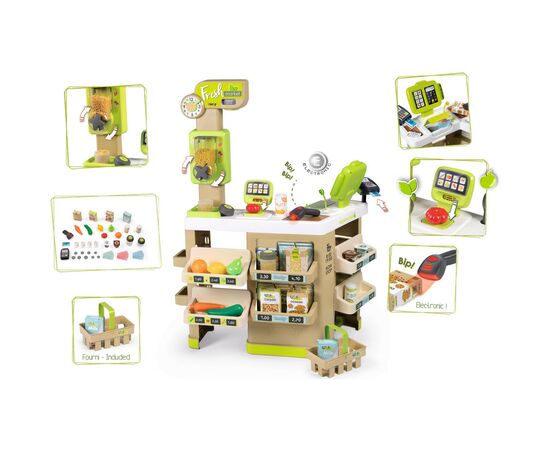 Игровой набор Smoby Интерактивный супермаркет Фреш с корзиной и сканером со световыми и звуковыми эффектами (350233), изображение 3 Игровой набор Smoby Интерактивный супермаркет Фреш с корзиной и сканером со световыми и звуковыми эффектами (350233), изображение 3