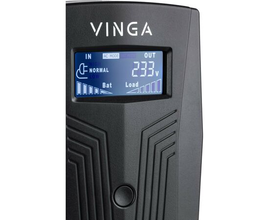 Источник бесперебойного питания Vinga LCD 800VA plastic case with USB (VPC-800PU), изображение 3 Источник бесперебойного питания Vinga LCD 800VA plastic case with USB (VPC-800PU), изображение 3