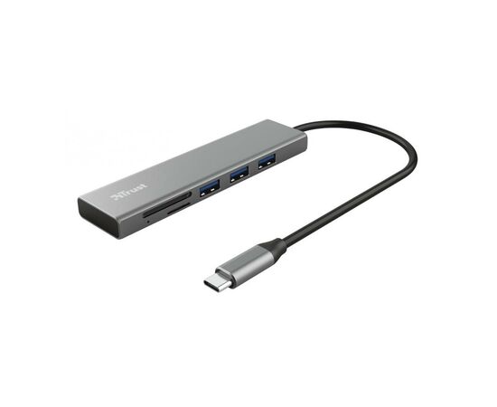 Концентратор Trust HALYX FAST 3USB+CARD READER USB-C ALUMINIUM (24191_TRUST)