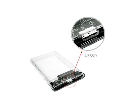 Карман внешний Dynamode 2.5" SATA HDD/SSD USB 3.0 Transparent (DM-CAD-25316), изображение 8 Карман внешний Dynamode 2.5" SATA HDD/SSD USB 3.0 Transparent (DM-CAD-25316), изображение 8