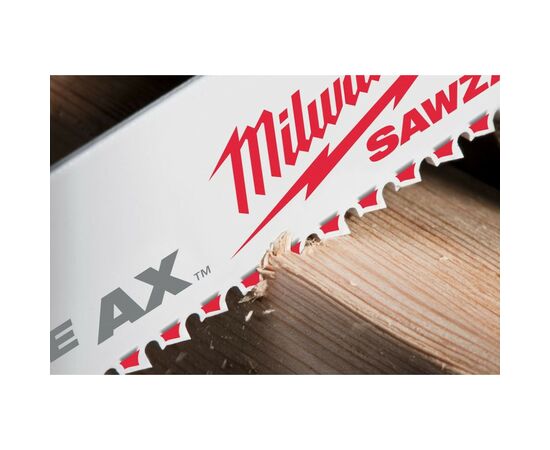Полотно Milwaukee для сабельной пилы, AX FANG TIP 230мм, шаг 5,0мм, 5шт, древесина с гвоздями (48005026), изображение 3 Полотно Milwaukee для сабельной пилы, AX FANG TIP 230мм, шаг 5,0мм, 5шт, древесина с гвоздями (48005026), изображение 3
