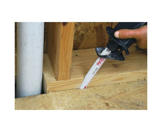 Полотно Milwaukee для сабельной пилы, AX FANG TIP 230мм, шаг 5,0мм, 5шт, древесина с гвоздями (48005026), изображение 6 Полотно Milwaukee для сабельной пилы, AX FANG TIP 230мм, шаг 5,0мм, 5шт, древесина с гвоздями (48005026), изображение 6