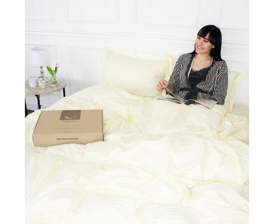 Постельное белье MirSon Satin Stripe 30-0002SoftYellow 160х220 Семейный (2200005247815), изображение 7