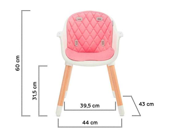 Стілець для годування Kinderkraft Sienna Pink (5902533915132), зображення 11 Стілець для годування Kinderkraft Sienna Pink (5902533915132), зображення 11