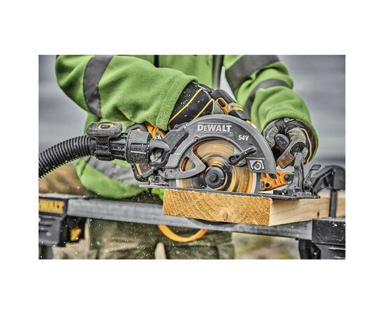 Дисковая пила DeWALT 54В XR FLEXVOLT Li-lon диск 190х30 мм, 2x3Ah, 3.6 кг, кейс TSTAK (DCS578X2), изображение 11 Дисковая пила DeWALT 54В XR FLEXVOLT Li-lon диск 190х30 мм, 2x3Ah, 3.6 кг, кейс TSTAK (DCS578X2), изображение 11