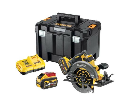 Дисковая пила DeWALT 54В XR FLEXVOLT Li-lon диск 190х30 мм, 2x3Ah, 3.6 кг, кейс TSTAK (DCS578X2), изображение 2 Дисковая пила DeWALT 54В XR FLEXVOLT Li-lon диск 190х30 мм, 2x3Ah, 3.6 кг, кейс TSTAK (DCS578X2), изображение 2
