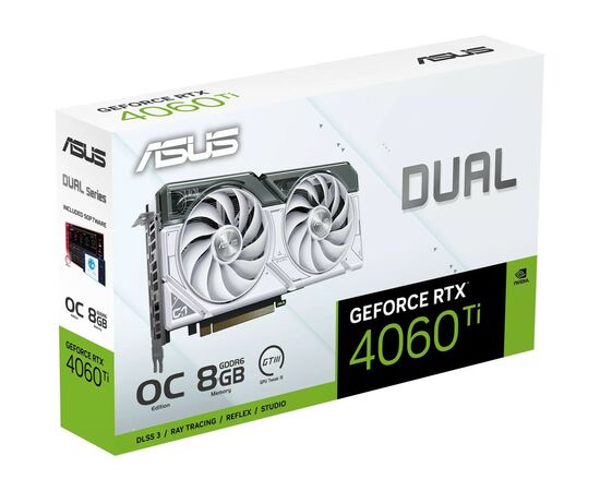 Видеокарта ASUS GeForce RTX4060Ti 8Gb DUAL OC WHITE (DUAL-RTX4060TI-O8G-WHITE), изображение 12 Видеокарта ASUS GeForce RTX4060Ti 8Gb DUAL OC WHITE (DUAL-RTX4060TI-O8G-WHITE), изображение 12