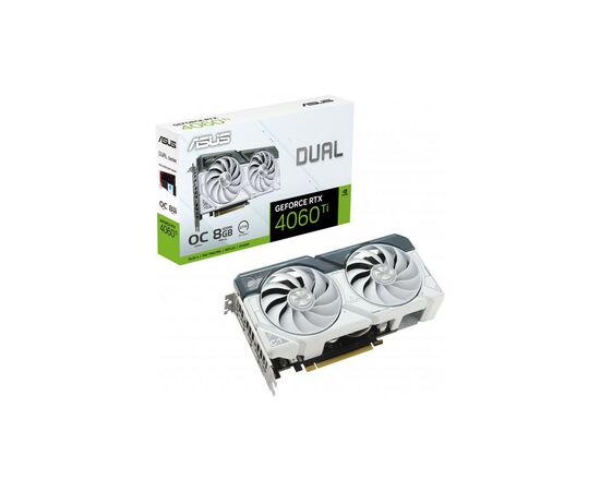 Видеокарта ASUS GeForce RTX4060Ti 8Gb DUAL OC WHITE (DUAL-RTX4060TI-O8G-WHITE), изображение 2 Видеокарта ASUS GeForce RTX4060Ti 8Gb DUAL OC WHITE (DUAL-RTX4060TI-O8G-WHITE), изображение 2