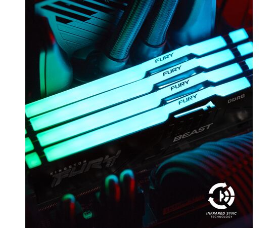 Модуль памяти для компьютера DDR5 64GB (2x32GB) 5200 MHz Beast RGB EXPO Kingston Fury (ex.HyperX) (KF552C36BBEAK2-64), изображение 9 Модуль памяти для компьютера DDR5 64GB (2x32GB) 5200 MHz Beast RGB EXPO Kingston Fury (ex.HyperX) (KF552C36BBEAK2-64), изображение 9