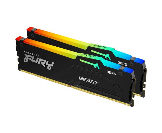 Модуль пам'яті для комп'ютера DDR5 64GB (2x32GB) 5200 MHz Beast RGB EXPO Kingston Fury (ex.HyperX) (KF552C36BBEAK2-64)