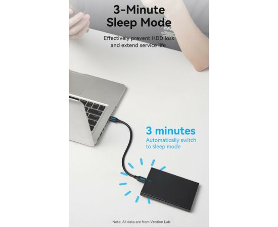 Карман внешний Vention 2.5" HDD/SSD USB 3.0 Micro-B Black (KPAB0), изображение 4 Карман внешний Vention 2.5" HDD/SSD USB 3.0 Micro-B Black (KPAB0), изображение 4