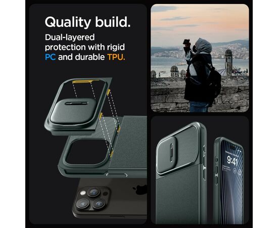 Чехол для мобильного телефона Spigen Apple iPhone 15 Pro Optik Armor MagFit Abyss Green (ACS06739), изображение 8 Чехол для мобильного телефона Spigen Apple iPhone 15 Pro Optik Armor MagFit Abyss Green (ACS06739), изображение 8